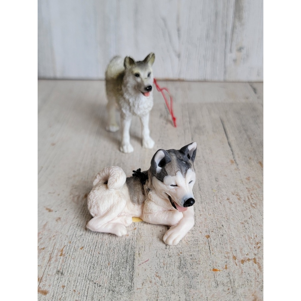 Siberian husky vintage puppy dog ornament Xmas pet set unique